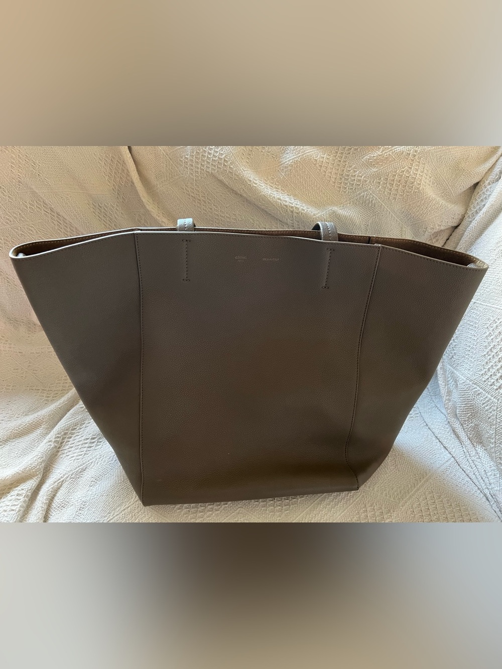 100% authentic Celine Leather Tote Bag in Dark Brown - Premium Minimal Design